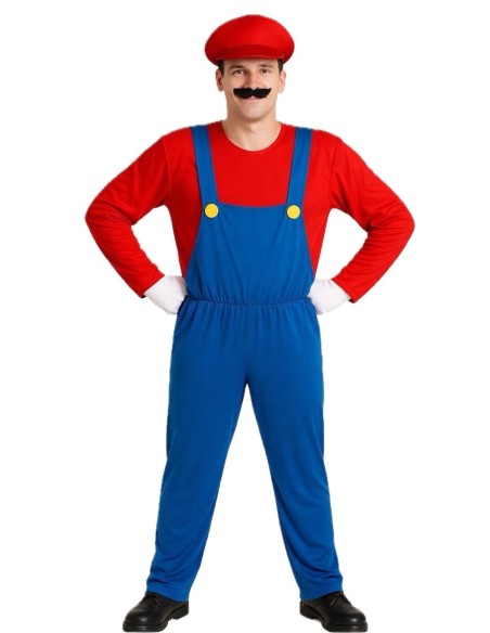 Costume da idraulico per videogiochi Taglia L - di alta qualità, ideale per il Carnevale, feste a tema ed eventi speciali.